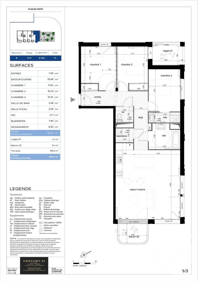 Appartement T4 à vendre - 4 pièces - 92.94 m2 - ANNECY - 74 - RHONE-ALPES - Century 21 Cd Immo