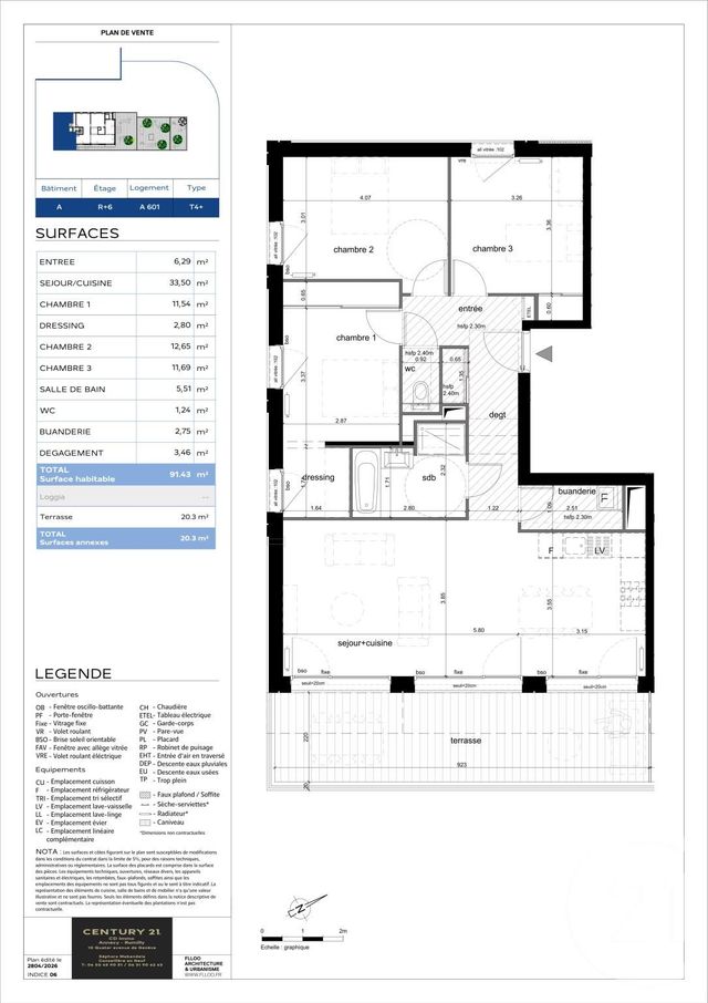 Appartement T4 à vendre - 4 pièces - 91.43 m2 - ANNECY - 74 - RHONE-ALPES - Century 21 Cd Immo