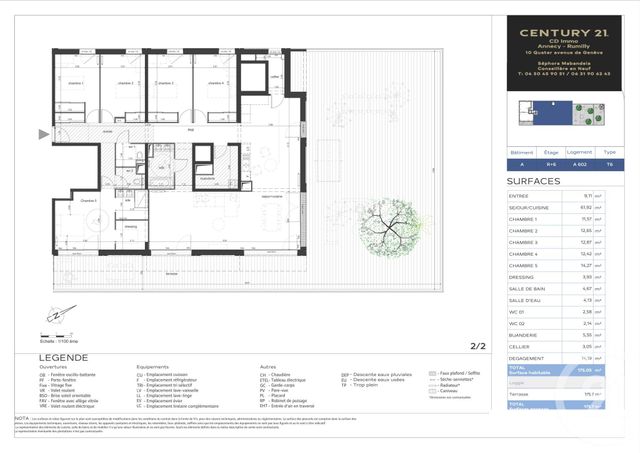 Appartement T6 à vendre - 6 pièces - 175.05 m2 - ANNECY - 74 - RHONE-ALPES - Century 21 Cd Immo