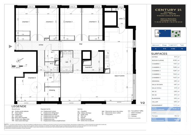 Appartement T6 à vendre - 6 pièces - 175.05 m2 - ANNECY - 74 - RHONE-ALPES - Century 21 Cd Immo