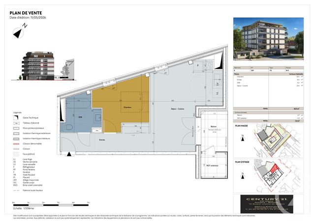 Appartement T2 à vendre - 2 pièces - 45.9 m2 - ANNECY - 74 - RHONE-ALPES - Century 21 Cd Immo