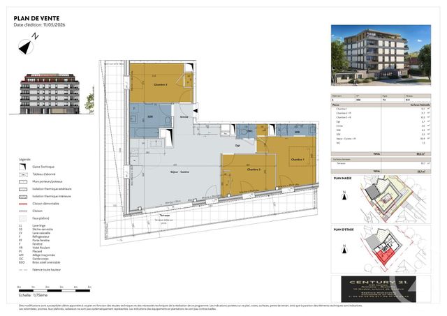 Appartement T4 à vendre - 4 pièces - 80.6 m2 - ANNECY - 74 - RHONE-ALPES - Century 21 Cd Immo