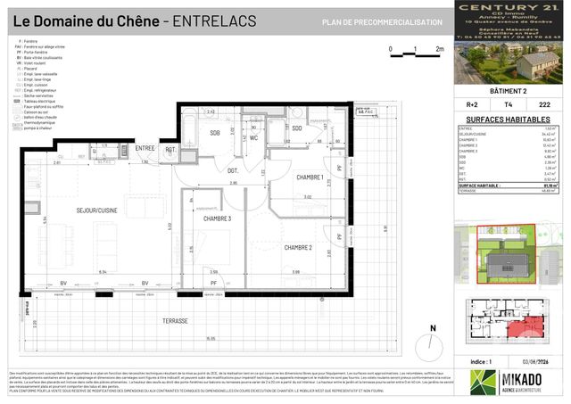 Appartement T4 à vendre - 4 pièces - 81.19 m2 - ENTRELACS - 73 - RHONE-ALPES - Century 21 Cd Immo
