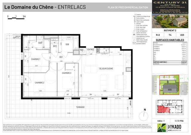 Appartement T4 à vendre - 4 pièces - 81.19 m2 - ENTRELACS - 73 - RHONE-ALPES - Century 21 Cd Immo