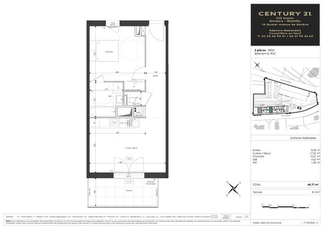 Appartement T2 à vendre - 2 pièces - 44.77 m2 - FAVERGES SEYTHENEX - 74 - RHONE-ALPES - Century 21 Cd Immo